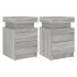 Mesitas de noche con luces LED 2 uds gris Sonoma 35x39x55
