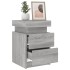 Mesitas de noche con luces LED 2 uds gris Sonoma 35x39x55