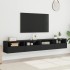 Muebles de pared TV 2 uds madera ingeniería negro 100x30x30