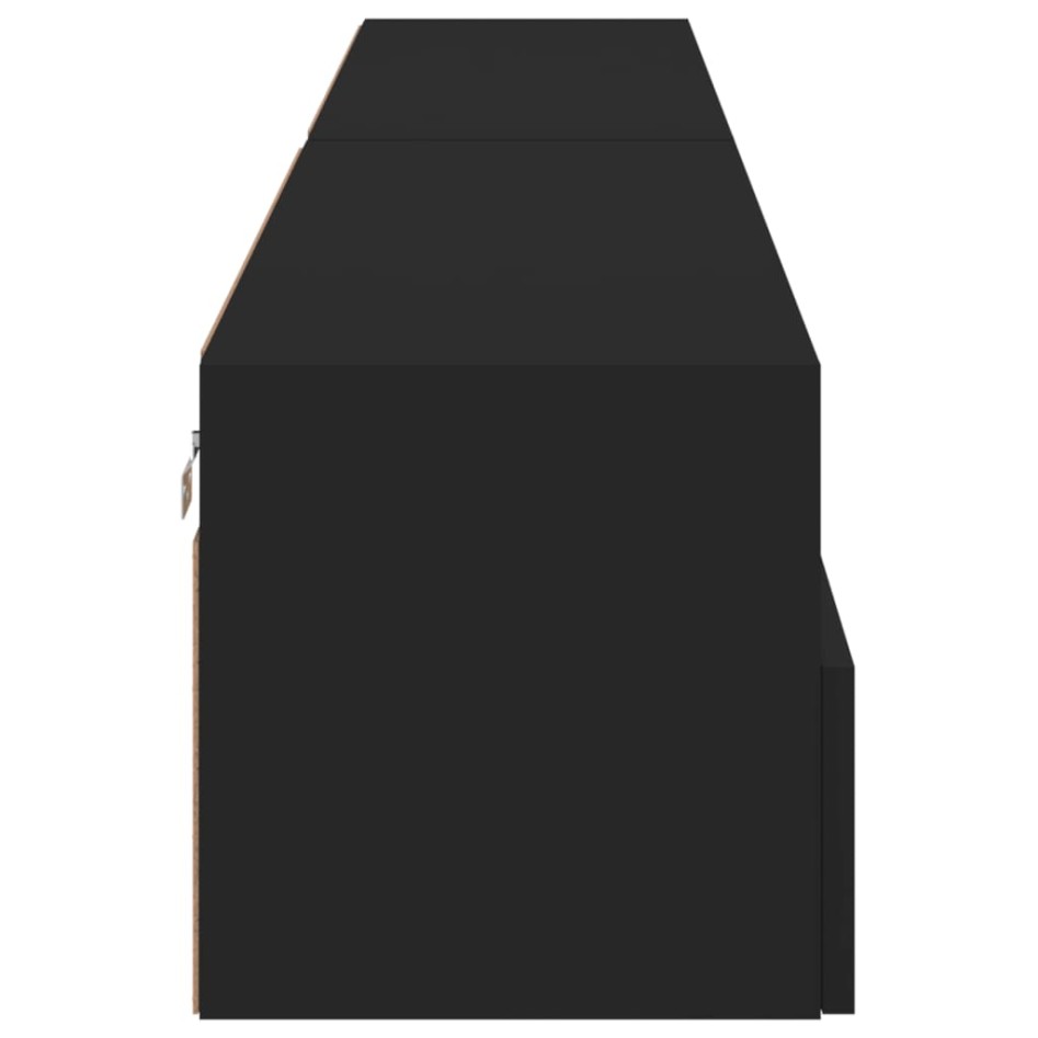 Muebles de pared TV 2 uds madera ingeniería negro 100x30x30