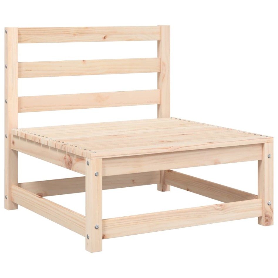 Sofá de jardín sin reposabrazos con cojines madera maciza