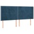 Cabecero con orejas de terciopelo azul oscuro 163x16x118/128