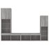 Muebles TV pared con LED 4 pzas madera ingeniería gris