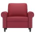 Sillón cuero sintético rojo tinto 60