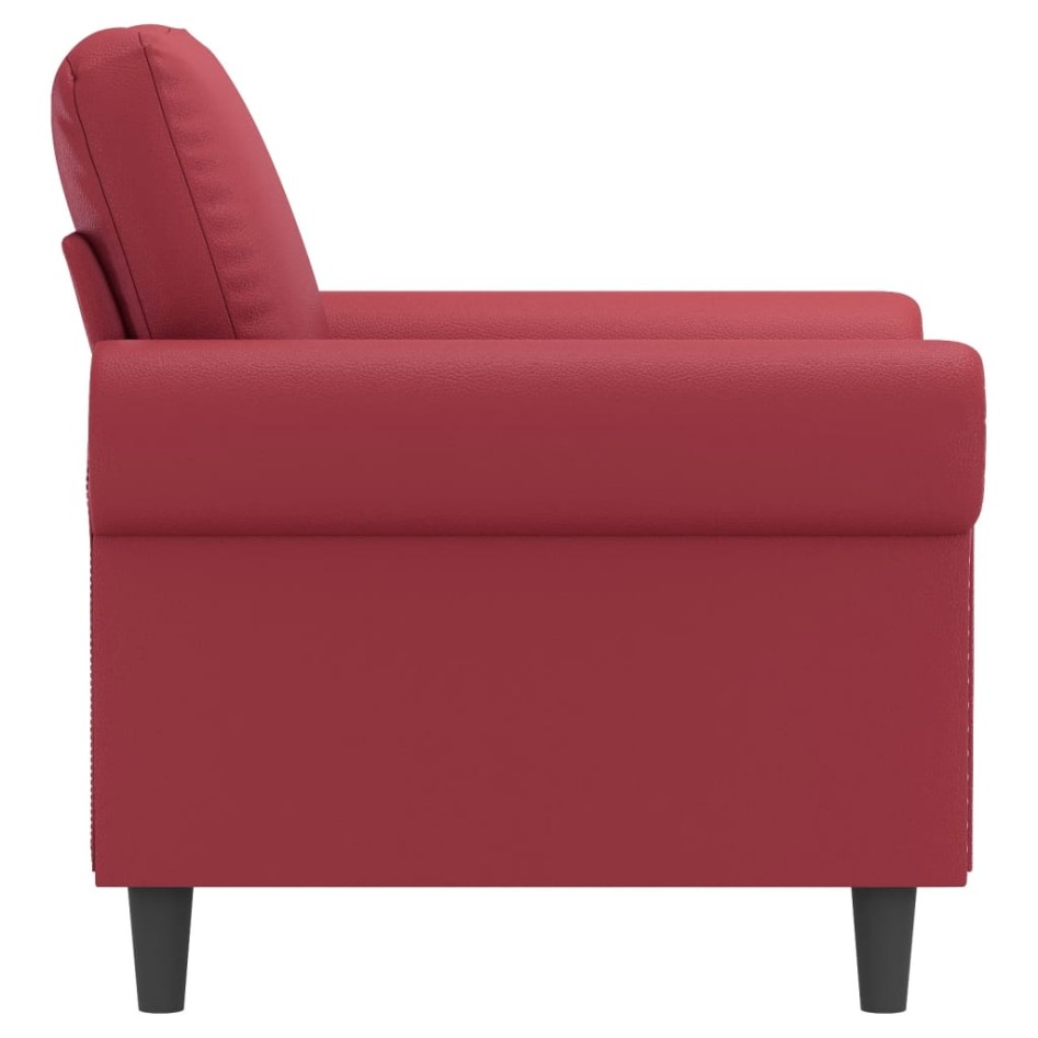 Sillón cuero sintético rojo tinto 60