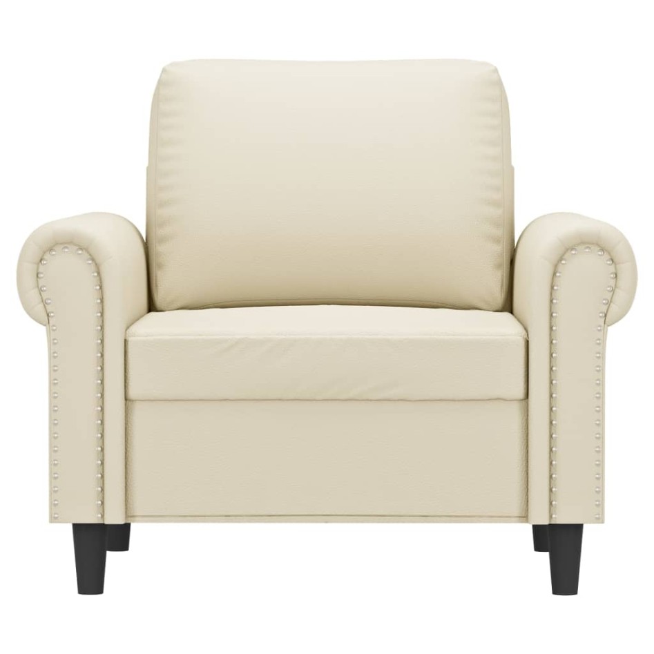 Sillón cuero sintético crema 60