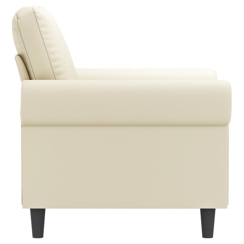 Sillón cuero sintético crema 60
