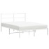 Estructura cama sin colchón con cabecero metal blanco
