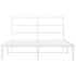 Estructura cama sin colchón con cabecero metal blanco