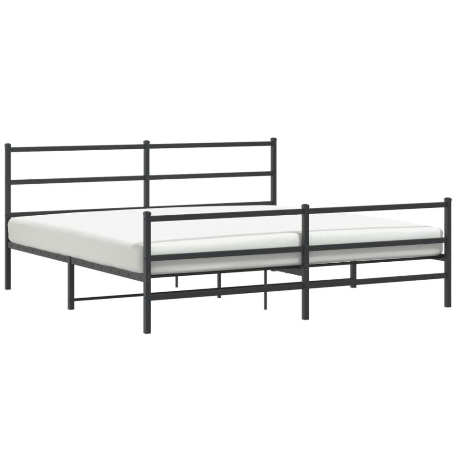 Estructura cama sin colchón con estribo metal negro 180x200