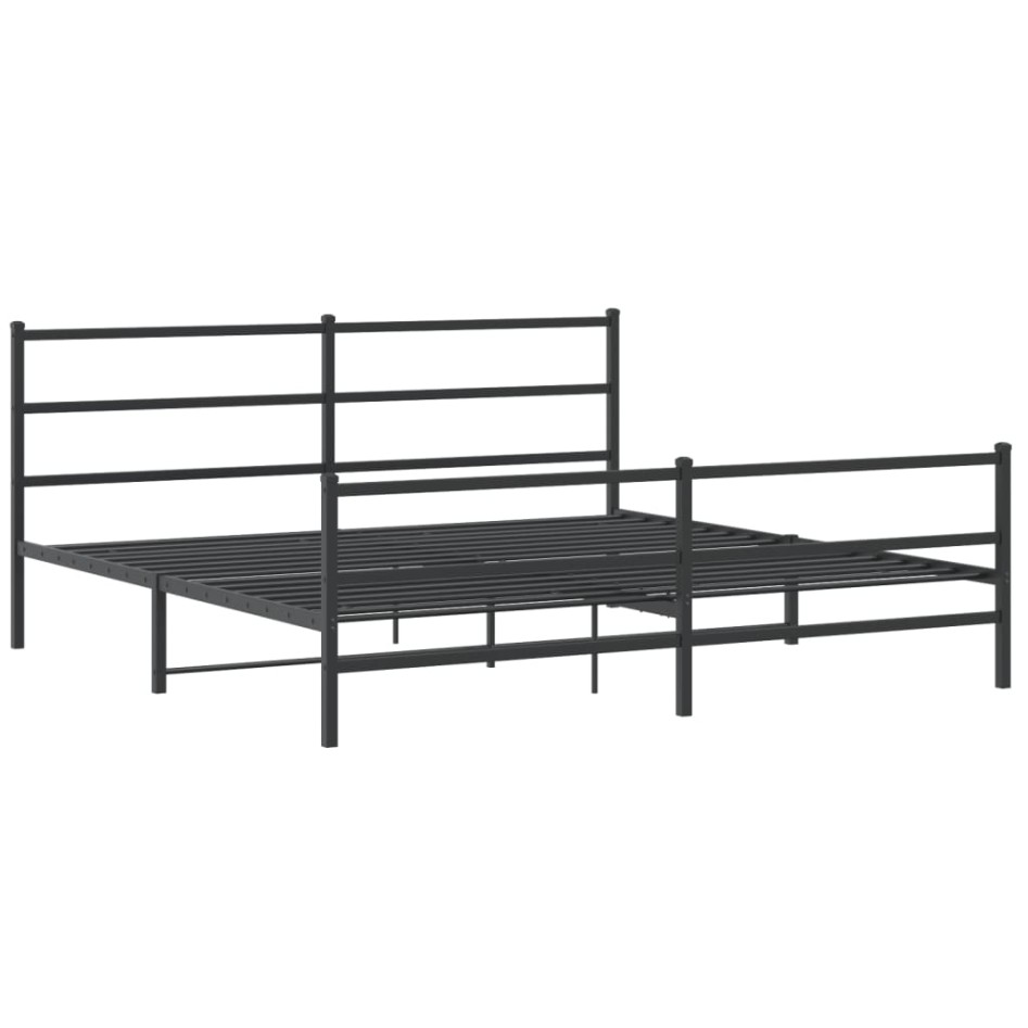 Estructura cama sin colchón con estribo metal negro 180x200