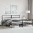 Estructura cama sin colchón con estribo metal negro 180x200