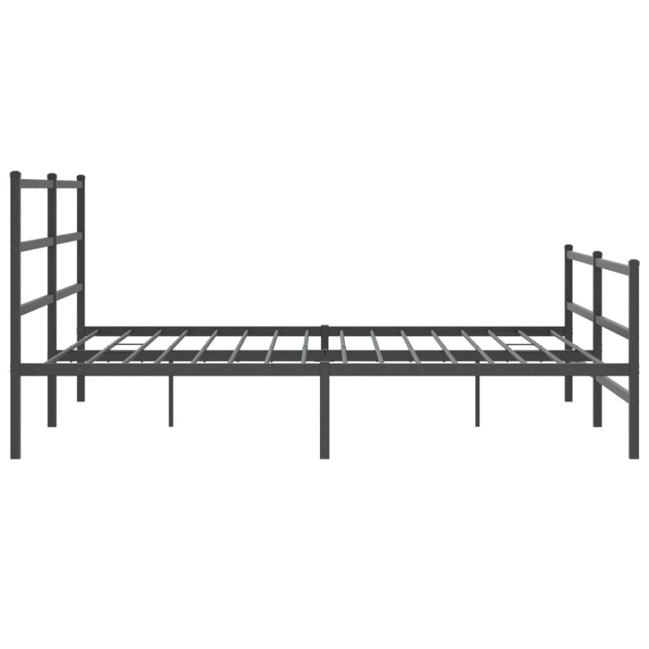 Estructura cama sin colchón con estribo metal negro 180x200