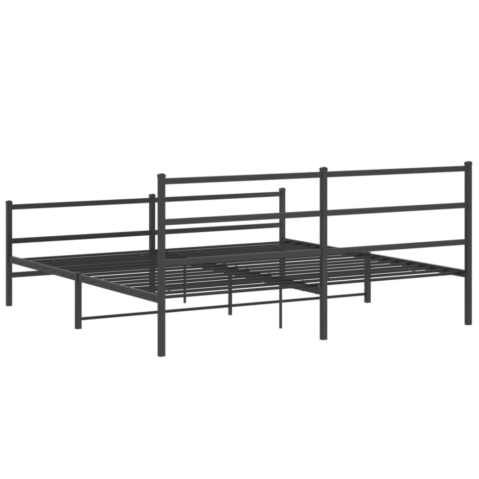 Estructura cama sin colchón con estribo metal negro 180x200