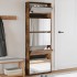 Mueble zapatero y espejo 5 niveles roble ahumado 63x17x169,5