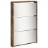 Mueble zapatero y espejo 5 niveles roble ahumado 63x17x169,5
