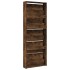 Mueble zapatero y espejo 5 niveles roble ahumado 63x17x169,5