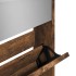 Mueble zapatero y espejo 5 niveles roble ahumado 63x17x169,5