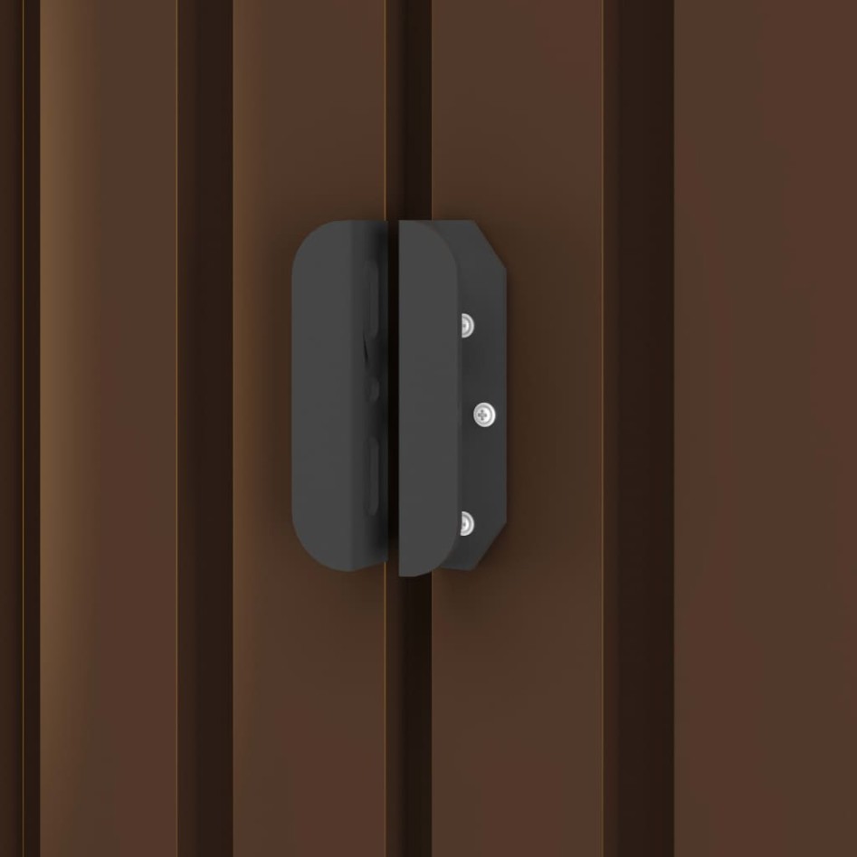 Caseta de almacenamiento jardín acero marrón 204x132x186