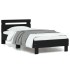Estructura de cama con cabecero y luces LED negro 90x190