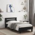 Estructura de cama con cabecero y luces LED negro 90x190