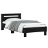Estructura de cama con cabecero y luces LED negro 90x190