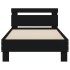 Estructura de cama con cabecero y luces LED negro 90x190