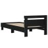 Estructura de cama con cabecero y luces LED negro 90x190