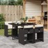 Set de muebles jardín 5 pzas con cojines ratán sintético