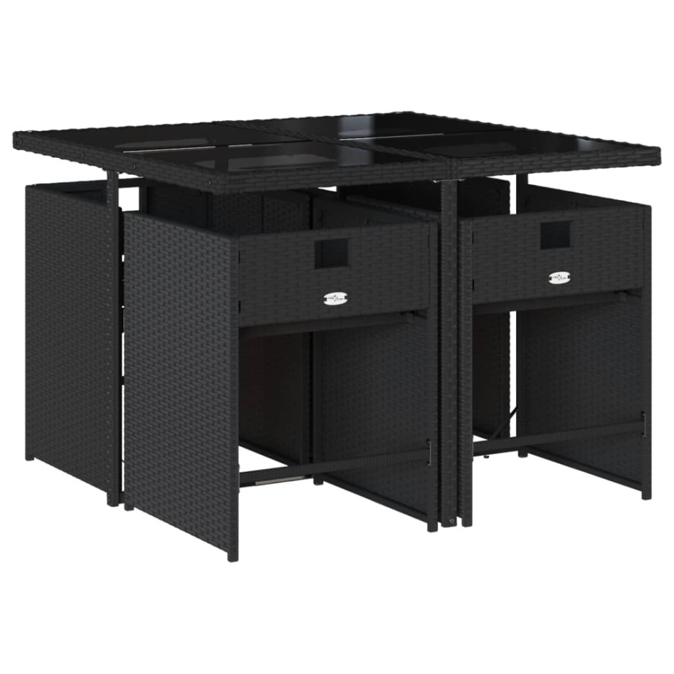 Set de muebles jardín 5 pzas con cojines ratán sintético