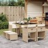 Set comedor de jardín 9 pzas con cojines ratán sintético