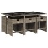 Set comedor jardín 7 pzas y cojines ratán sintético