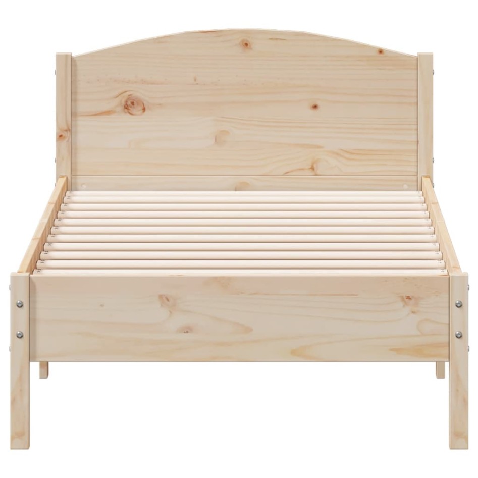 Estructura de cama sin colchón madera maciza de pino 90x190