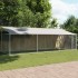 Jaula de perros techo y puerta acero galvanizado gris 6x2x2