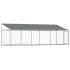 Jaula de perros techo y puerta acero galvanizado gris 6x2x2