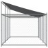 Jaula de perros techo y puerta acero galvanizado gris 6x2x2