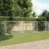 Jaula de perros con puertas acero galvanizado gris 6x2x1,5