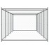 Jaula de perros con puerta acero galvanizado gris 10x2x1,5