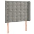 Cama box spring colchón y LED terciopelo gris claro 90x200