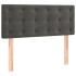 Cama box spring colchón y LED terciopelo gris oscuro 100x200