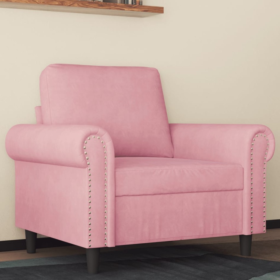 Sillón de terciopelo rosa 60