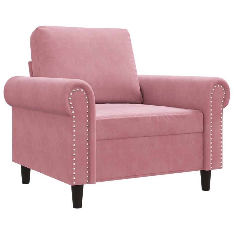 Sillón de terciopelo rosa 60