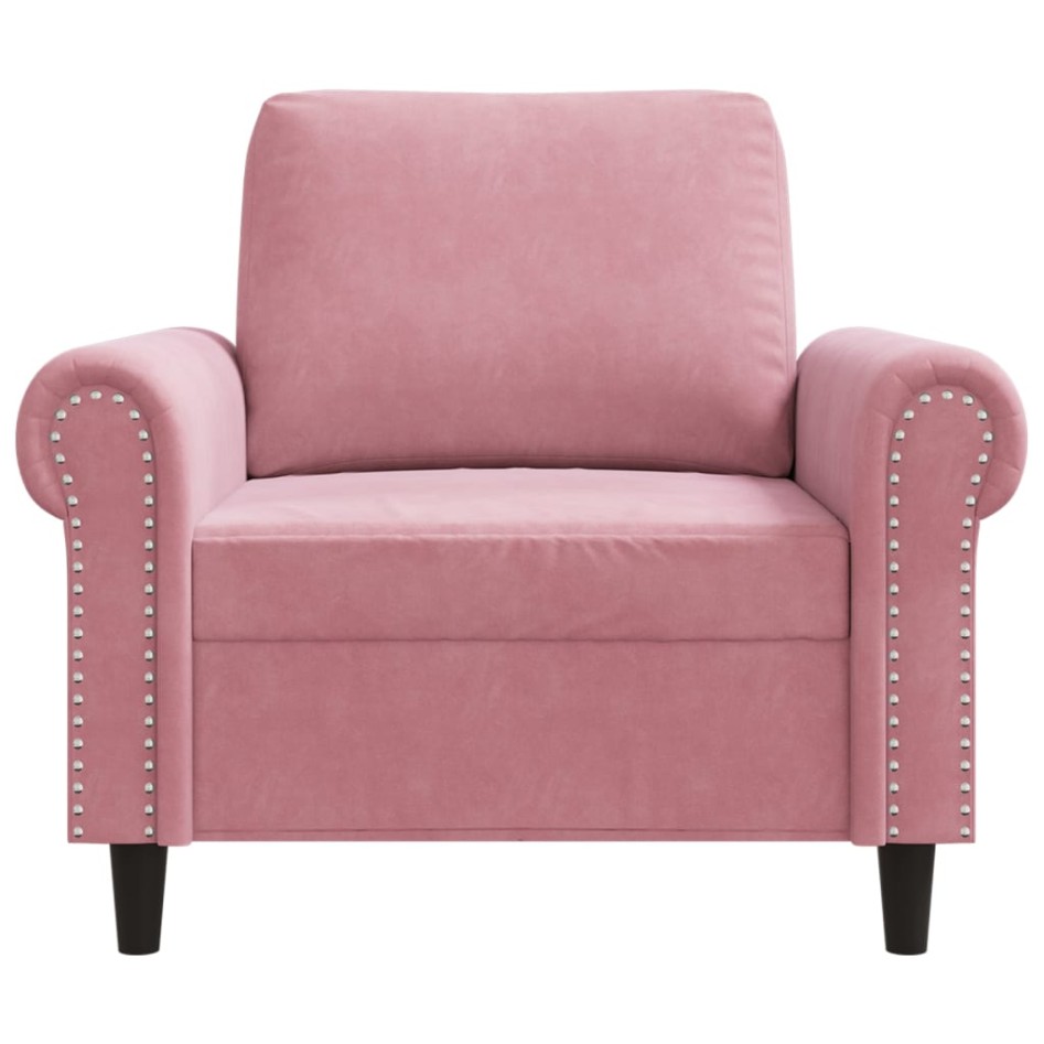 Sillón de terciopelo rosa 60