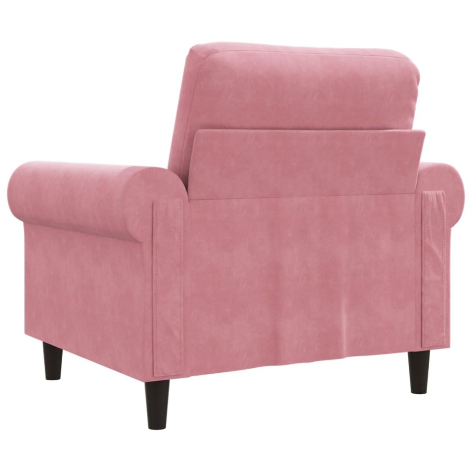 Sillón de terciopelo rosa 60