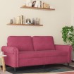 Sofá de 2 plazas de terciopelo rojo tinto 140 cm