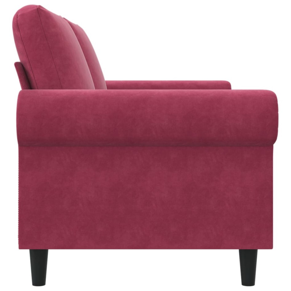 Sofá de 2 plazas de terciopelo rojo tinto 140