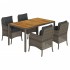 Set comedor de jardín 5 piezas con cojines ratán sintético