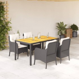 Set de muebles jardín 5 pzas con cojines ratán sintético