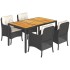 Set de muebles jardín 5 pzas con cojines ratán sintético