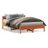 Estructura de cama sin colchón madera maciza marrón 135x190